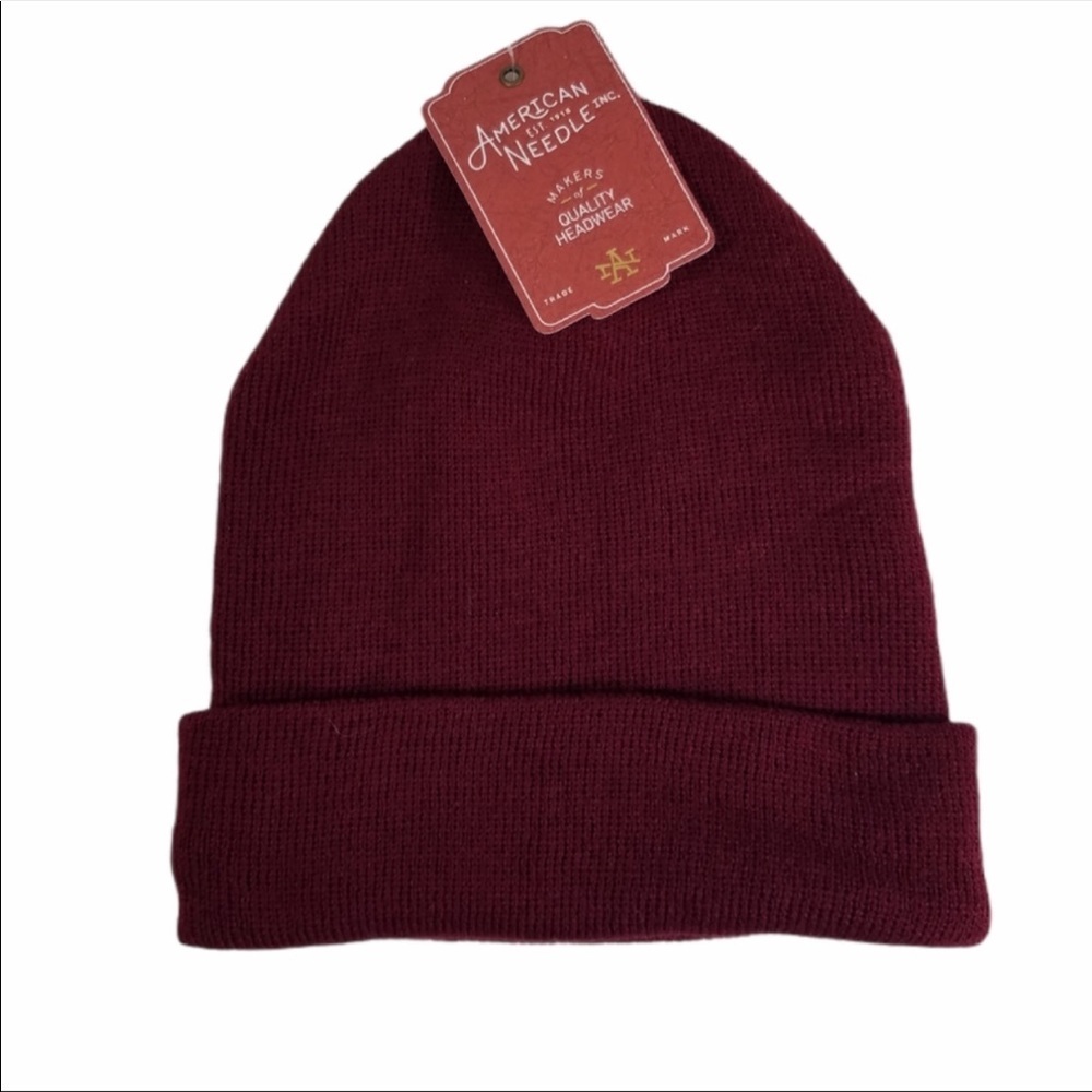 American Needle Dark Red Cuffed Beanie